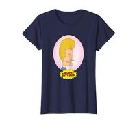 Beavis and Butt-Head Beavis Portrait T-Shirt, Femme, Bleu Marine, M