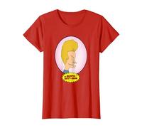 Beavis and Butt-Head Beavis Portrait T-Shirt, Femme, Rouge, XL