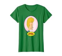 Beavis and Butt-Head Beavis Portrait T-Shirt, Femme, Vert Kelly, S