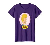Beavis and Butt-Head Beavis Portrait T-Shirt, Femme, Violet, L