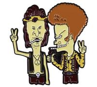 Beavis and Butt-Head Butthead Comedy Animated TV Show Cartoon Hippie 60-70s Peace Love Smoke Smoking High Weed Cannabis CBD Chanvre Marijuana Badge en émail 4,1 cm