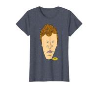 Beavis and Butt-Head Butthead Headshot T-Shirt, Femme, Bleu Chiné, XS