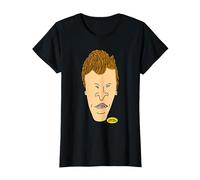 Beavis and Butt-Head Butthead Headshot T-Shirt, Femme, Noir, XS