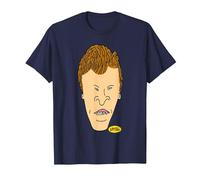 Beavis and Butt-Head Butthead Headshot T-Shirt, Homme, Bleu Marine, L