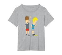 Beavis and Butt-Head Color Rock Out T-Shirt, Femme Grandes Tailles, Gris Chiné, 5X