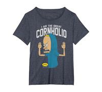 Beavis and Butt-Head I Am The Great Cornholio T-Shirt, Femme Grandes Tailles, Bleu Chiné, 5X