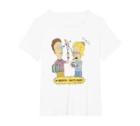 Beavis and Butt-Head Nerdy Nerds T-Shirt, Femme Grandes Tailles, Blanc, 4X