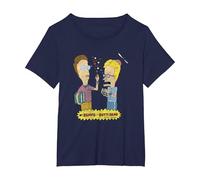 Beavis and Butt-Head Nerdy Nerds T-Shirt, Femme Grandes Tailles, Bleu Marine, 4X