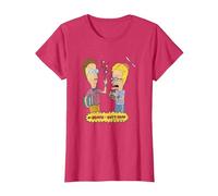 Beavis and Butt-Head Nerdy Nerds T-Shirt, Femme, Rouge Chiné, XXL