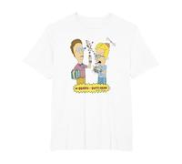 Beavis and Butt-Head Nerdy Nerds T-Shirt, Homme Grandes Tailles, Blanc, 3X Tall