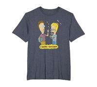 Beavis and Butt-Head Nerdy Nerds T-Shirt, Homme Grandes Tailles, Bleu Chiné, 4X Tall