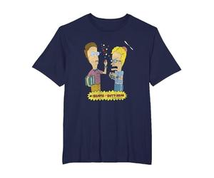 Beavis and Butt-Head Nerdy Nerds T-Shirt, Homme Grandes Tailles, Bleu Marine, 4X Tall
