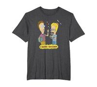 Beavis and Butt-Head Nerdy Nerds T-Shirt, Homme Grandes Tailles, Chiné Foncé, 4X Tall