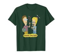 Beavis and Butt-Head Nerdy Nerds T-Shirt, Homme, Vert Forêt, L