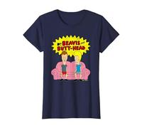 Beavis and Butt-Head on The Couch T-Shirt, Femme, Bleu Marine, XL