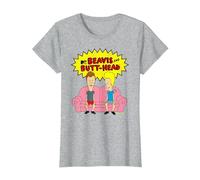 Beavis and Butt-Head on The Couch T-Shirt, Femme, Gris Chiné, L