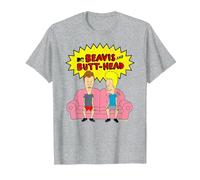 Beavis and Butt-Head on The Couch T-Shirt, Homme, Gris Chiné, 4XL