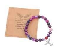 Beavorty 1 ensemble Bracelet Perles de Pierre Commémoratif avec Carte de Consolation pour Perte Cher