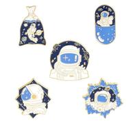 Beavorty 1 Jeu Broche Astronaute Cartoon Épingles Décoratives Pour Sacs Vêtements Et Accessoires 5 Pièces