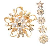 Beavorty 1 Jeu Broche Perle Bijoux Épingles Et Broches Décorations Insignes De De Perles Célibataire Faire La Fête Pour s Décoratives De Mariage Fleur Alliage 6 Pièces