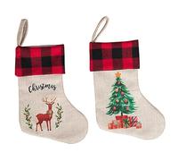 Beavorty 1 Jeu Noël Jute Décoratif De Noël Avec Motif Renne Sapin Pour Vos Surprises 2 Pièces