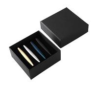 Beavorty 1 Jeu Pince À Cravate Homme Avec Boîte Ensemble De Clips Élégants Noir Or Et Marine Pour Réunions Professionnelles Et Événements Spéciaux 4 Pièces