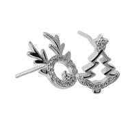 Beavorty 1 Paire Boucles d'oreilles sapin de Noël accessoire de noel boucles d'oreilles de noel boucles d'oreilles de noël boucles d'oreilles drôles de Noël Silver