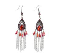 Beavorty 1 Paire De Boucles D'Oreilles Longues Vintage Boucles D'Oreilles Rouges Pour Femmes Boucles D'Oreilles Pour Femmes Boucles D'Oreilles À Pompons Tendance Pour