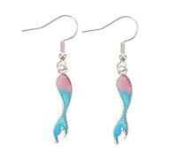 Beavorty 1 Paire De Boucles D'Oreilles Queue De Poisson Dégradées Asymétriques Élégantes Tendance En Sterling En Alliage