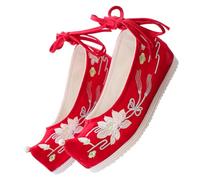 Beavorty 1 Paire Pantoufles Brodé de Style Chinois Wedge Chaussures Vintage pour Hanfu