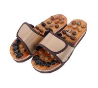 Beavorty 1 Paire pantoufles de massage des pieds pantoufles masseur Tampon de pierre de massage des pieds pantoufles d'intérieur pantoufles massantes cuir