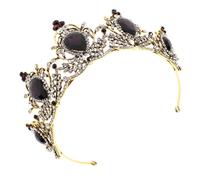Beavorty 1 Pc Bandeau Couronne Vintage Couronne De Mariée En Strass Couronne Noire Couronne Baroque Couronne Royale Diamant Diadème Femmes Strass Noir Cheveux Strass Violet,mauve Alliage