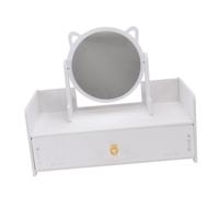 Beavorty 1 Pièce Boîte de Rangement Miroir cosmétique tiroir Enfants Caddie organisateurs Miroir de Maquillage de Bureau Petit Organisateur de Maquillage Trousse de Maquillage Bois Blanche