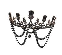 Beavorty 1 Pièce Feux De La Rampe Gothique Mariée Élégante Diadème De Reconstitution Historique De Mariage Décor De Cheveux Pour La Mariée Accessoires De Cheveux Pour Femmes Strass Noir