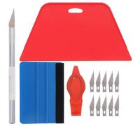 Beavorty 1 Set Kit D'outils pour Papier Peint Autocollant Raclette Rouge et Couteau en Alliage D'aluminium, Sécurisé Mains, Léger et Anti-rayures, pour Pose de Papier Peint