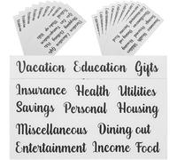 Beavorty 10 Lots D'étiquettes Autocollantes pour Budget Familial, Petites Étiquettes Noires pour Enveloppes de Billets, Autocollants Portables pour Classification et Organisation