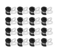 Beavorty 100 Colliers de Serrage R en Acier Inoxydable 304 Bande Isolante, 8 Mm, Fixations de Câbles et Tuyaux Robustes pour Usage Domestique, Industriel et Bureau, Pinces Clips Câbles