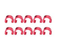 Beavorty 10pcs Clips de Câble de Vélo Forme C en Alliage D'aluminium Rouge, Légers et Réutilisables pour Gestion de Câble Frein et Dérailleur, Adaptés VTT et Vélo de Route