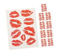 Beavorty 10pièces Tatouages Temporaires Saint-valentin Autocollants Lèvres Rouges Stickers Visage Pour Filles Decorations Fete Anniversaire Garçon Fille