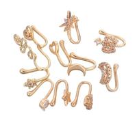 Beavorty 11pièces Anneaux de Nez à Clip Cuivre Lot de Faux Bijoux sans Perçage pour Femmes Hommes Adolescents