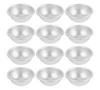 Beavorty 12 Moules Hémisphériques en Aluminium Anodisé, Taille Moyenne 5,8 X 2,8 Cm, pour Sels de Bain et Bombes de Bain Diy, Lot de 12 Pièces, Moules Semi-circulaires 3d Réutilisables