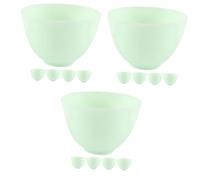 Beavorty 15 Pièces masque de bricolage mélange de masque bols de masque facial masque bol à mélanger pour les femmes fourniture de salon Outil de masque DIY Gel de silice Green