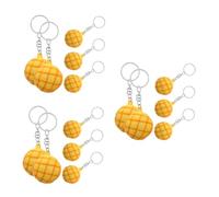 Beavorty 15 Pièces Mini Pineapple Bread Keychains Set PU Foam Zinc Alloy Bag Pendants Multifunctional Cute Food Simulation For Keys And Party Decorations