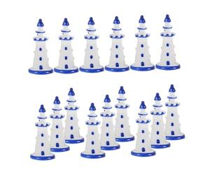 Beavorty 15 Pièces Miniatures Phares en Résine Bleu Bord, Décoration Méditerranéenne pour Micro-Paysage, Ornement Miniature pour Maison de Poupée, Accessoires de Jardin et Décor Intérieur