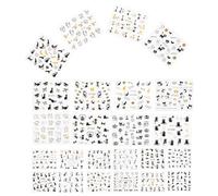 Beavorty 16 Autocollants pour Ongles Animaux Chat Noir et Or 3d, Décorations Autoadhésives pour Nail Art Soi-même, Kit 16 Pièces pour Salon de Manucure et Usage Féminin Style Aléatoire