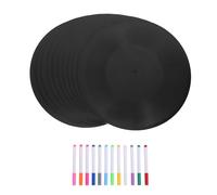 Beavorty 1ensemble Lot de Disques Vinyles Vierges pour Décoration Murale Disques Faux Vinyle à Écrire avec Marqueurs Colorés Décor Vintage Rétro Années pour Chambre Musique et Fêtes