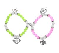 Beavorty 1Paire Bracelets De Cœur Élastiques Perlés Pour Couples Duo