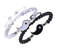Beavorty 1Paire Bracelets pour Couples de Bracelets Naturelle pour et Petite Amie pour Mariage Anniversaire et Saint Valentin