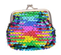 Beavorty 1pièce Pochette à Paillettes Colorées pour Femmes Mini à Main Cosmétique Et Porte-Monnaie Trousse Élégante pour Cartes Et Petits Objets