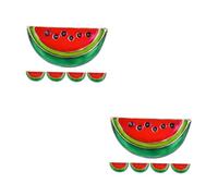 Beavorty 2 Ensembles Broche Pastèque Épingle Tranches Revers Pastèque En Forme De Faire La Fête Clips De Col De Robe Pince À Foulard Châle Alliage De Zinc 5 Pièces * 2